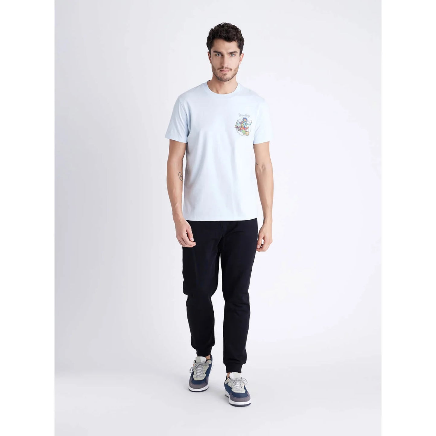 Celio* Rick & Morty Regular Fit Cotton Blue T-Shirt