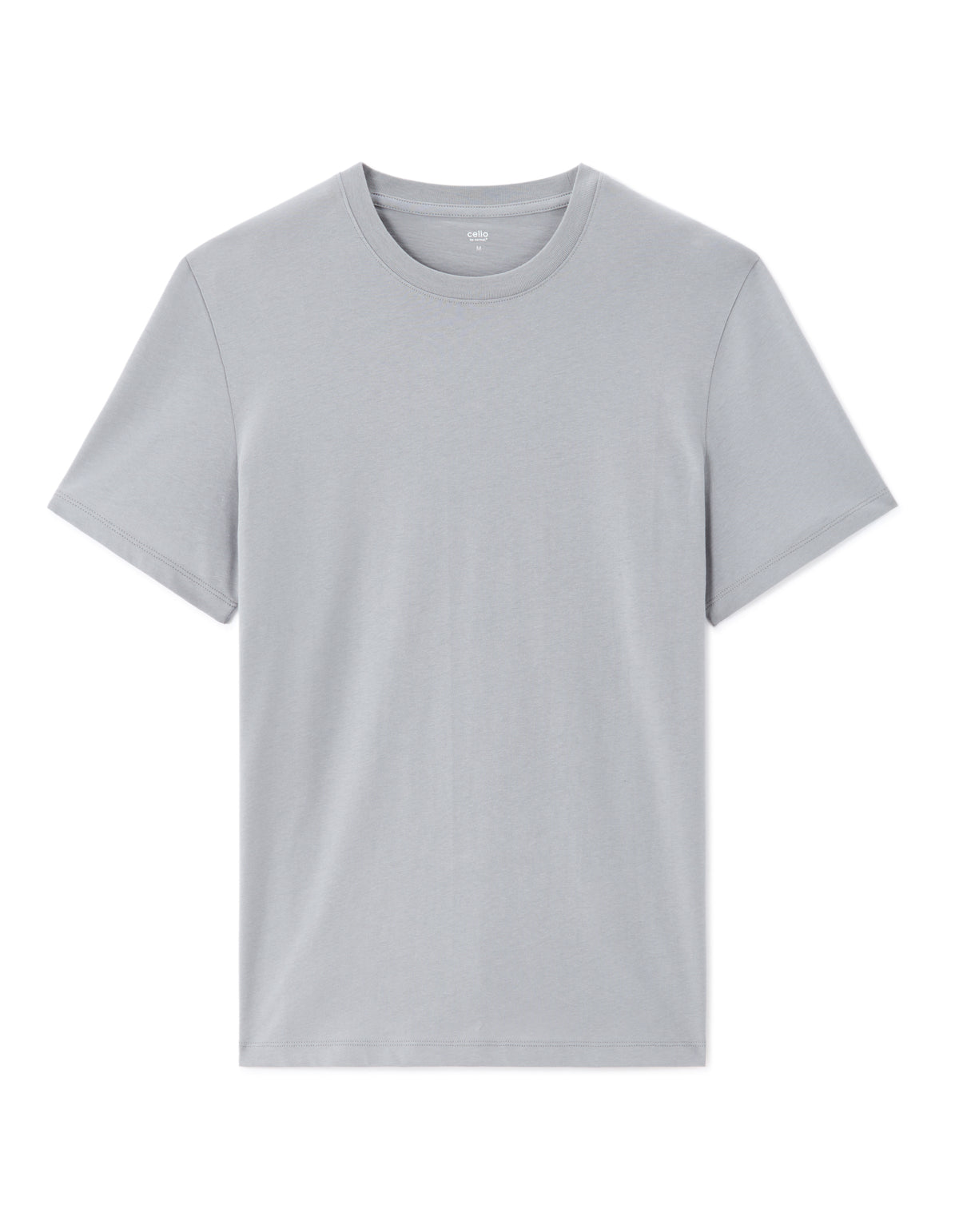 Slim Fit 100% Cotton Crew Neck T-Shirt - Blue Grey