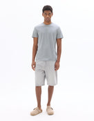 Slim Fit 100% Cotton Crew Neck T-Shirt - Blue Grey