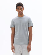 Slim Fit 100% Cotton Crew Neck T-Shirt - Blue Grey