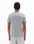 Slim Fit 100% Cotton Crew Neck T-Shirt - Blue Grey