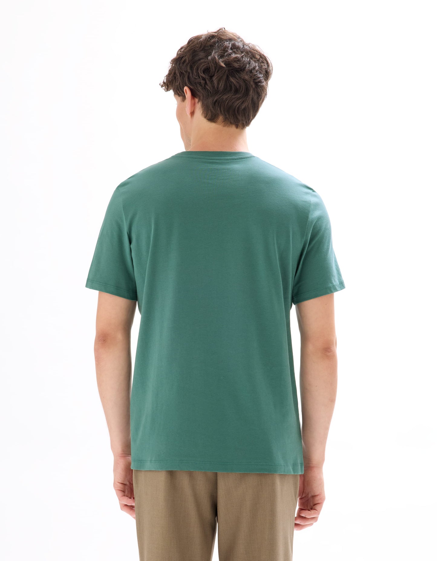 Slim Fit 100% Cotton Crew Neck T-Shirt - Light Green