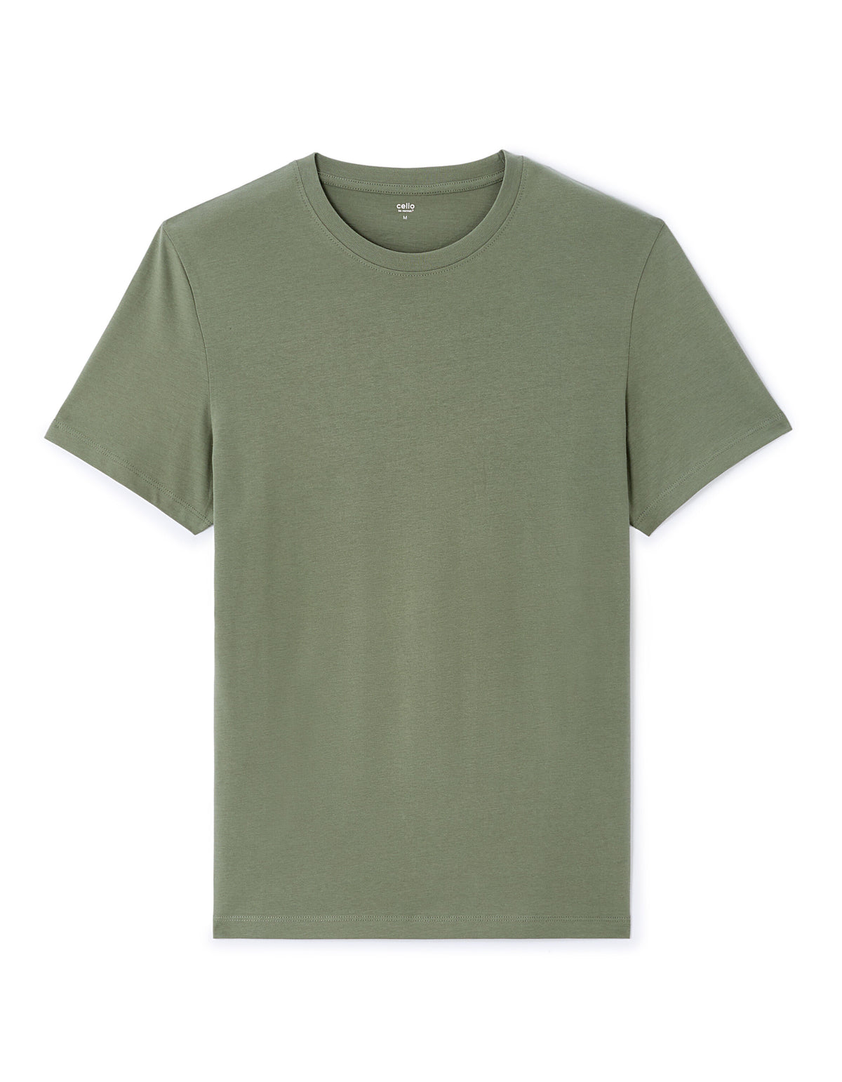 Slim Fit 100% Cotton Crew Neck T-Shirt - Green