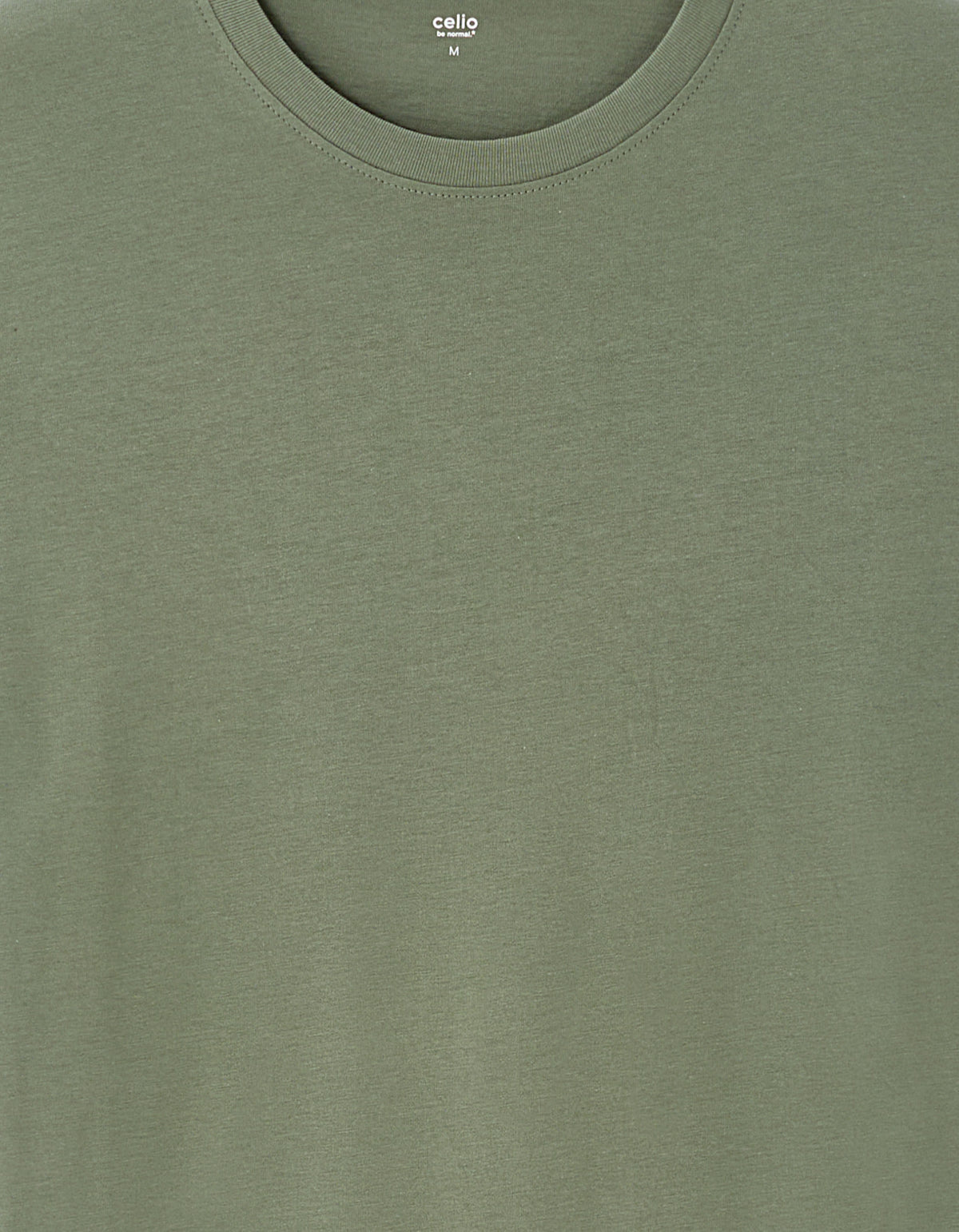 Slim Fit 100% Cotton Crew Neck T-Shirt - Green