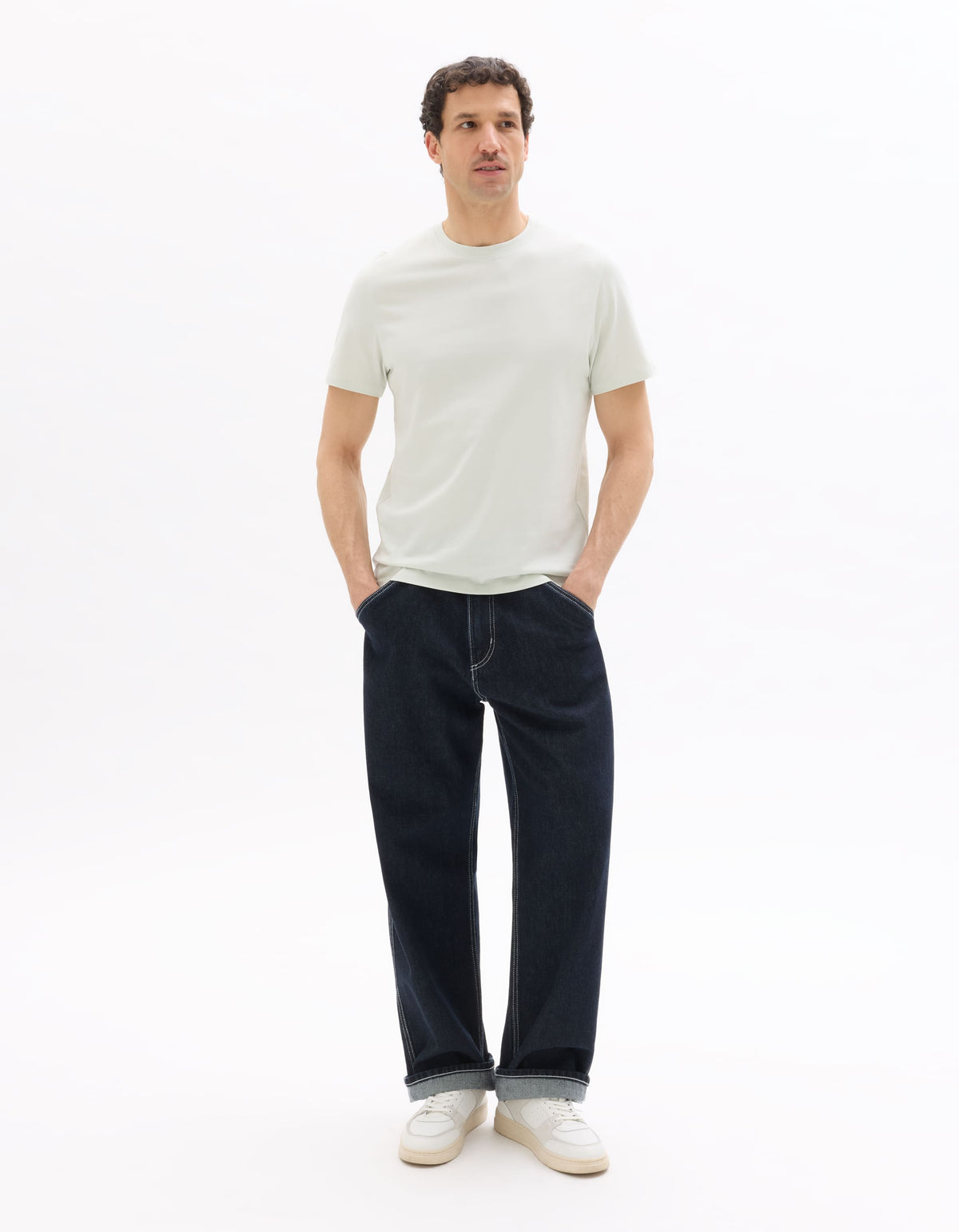Slim Fit 100% Cotton Crew Neck T-Shirt - Mint Green