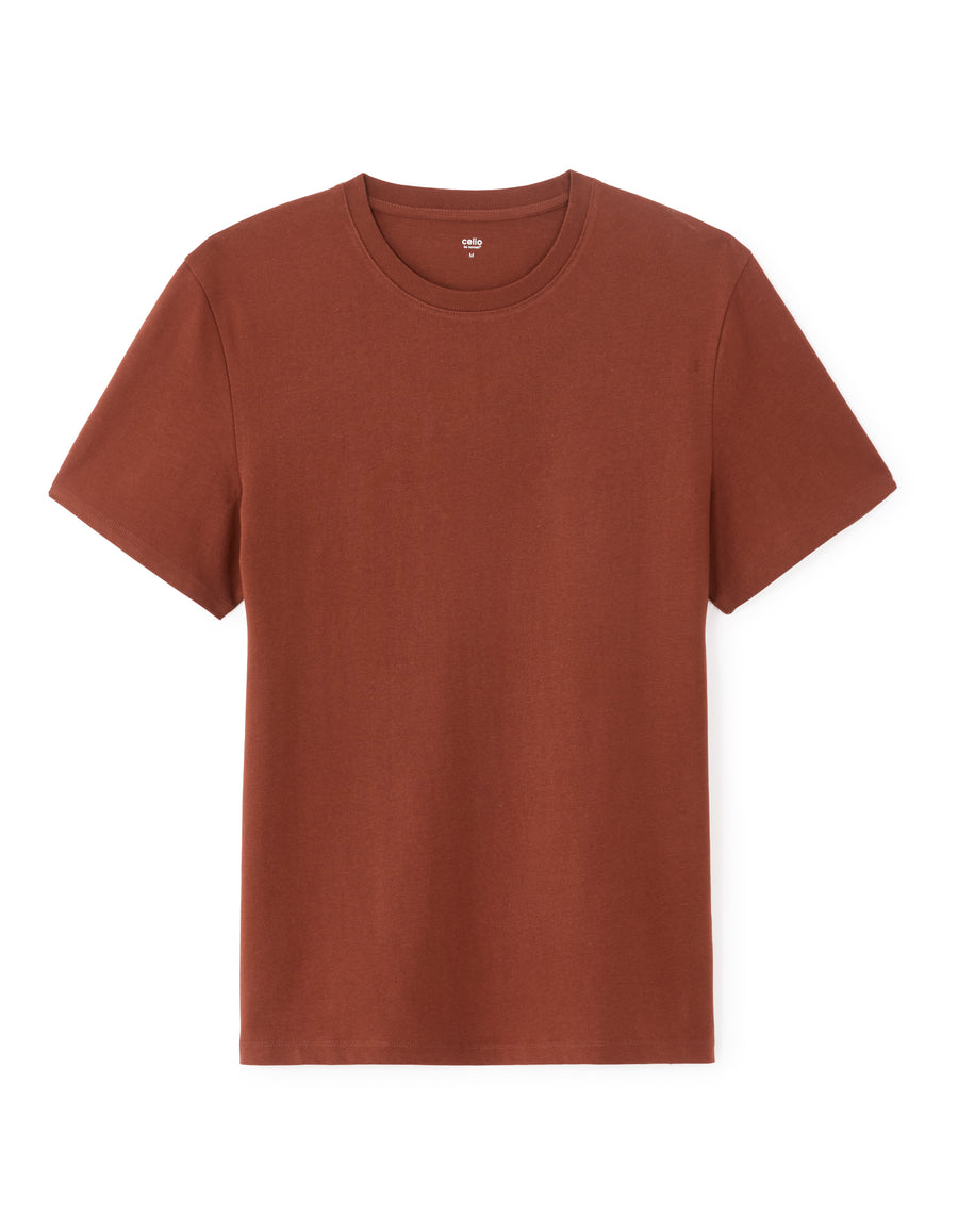 Straight Fit 100% Cotton Crew Neck T-Shirt - Red
