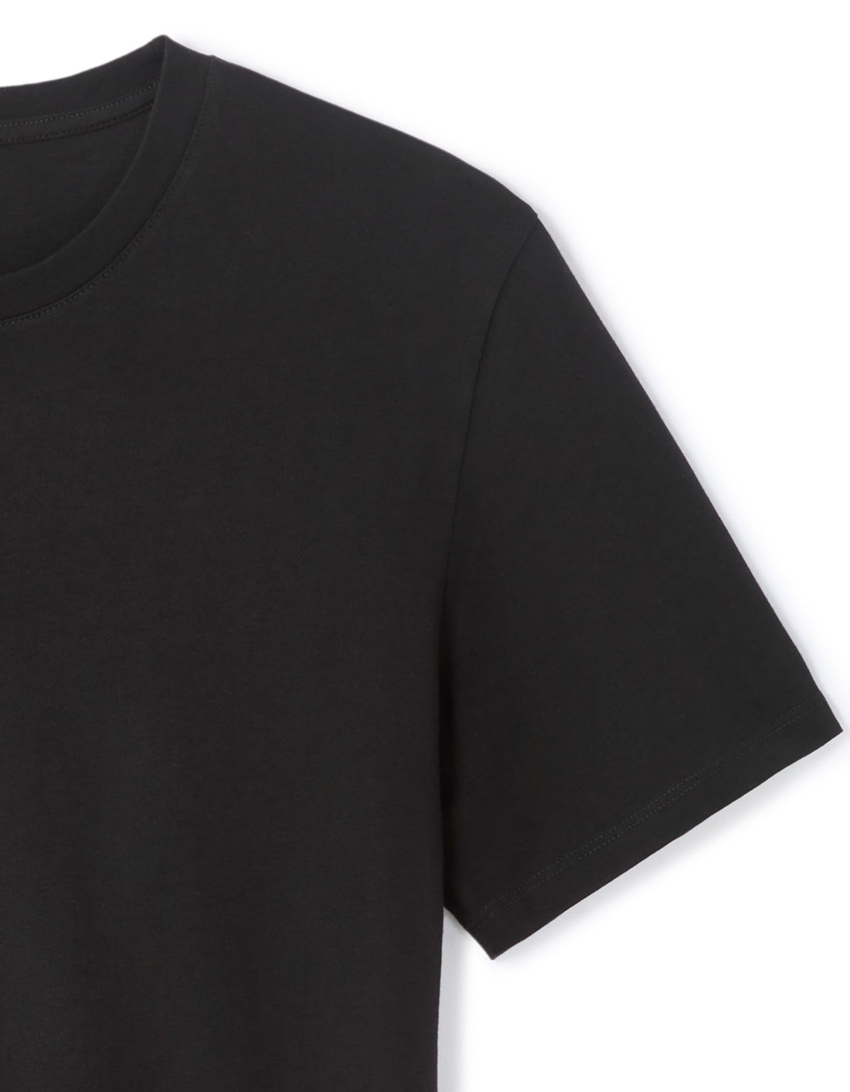 Slim Fit 100% Cotton Crew Neck T-Shirt - Black