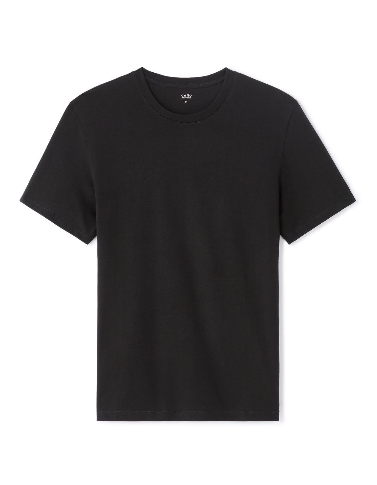 Slim Fit 100% Cotton Crew Neck T-Shirt - Black