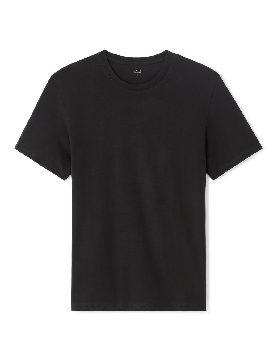 Slim Fit 100% Cotton Crew Neck T-Shirt - Black