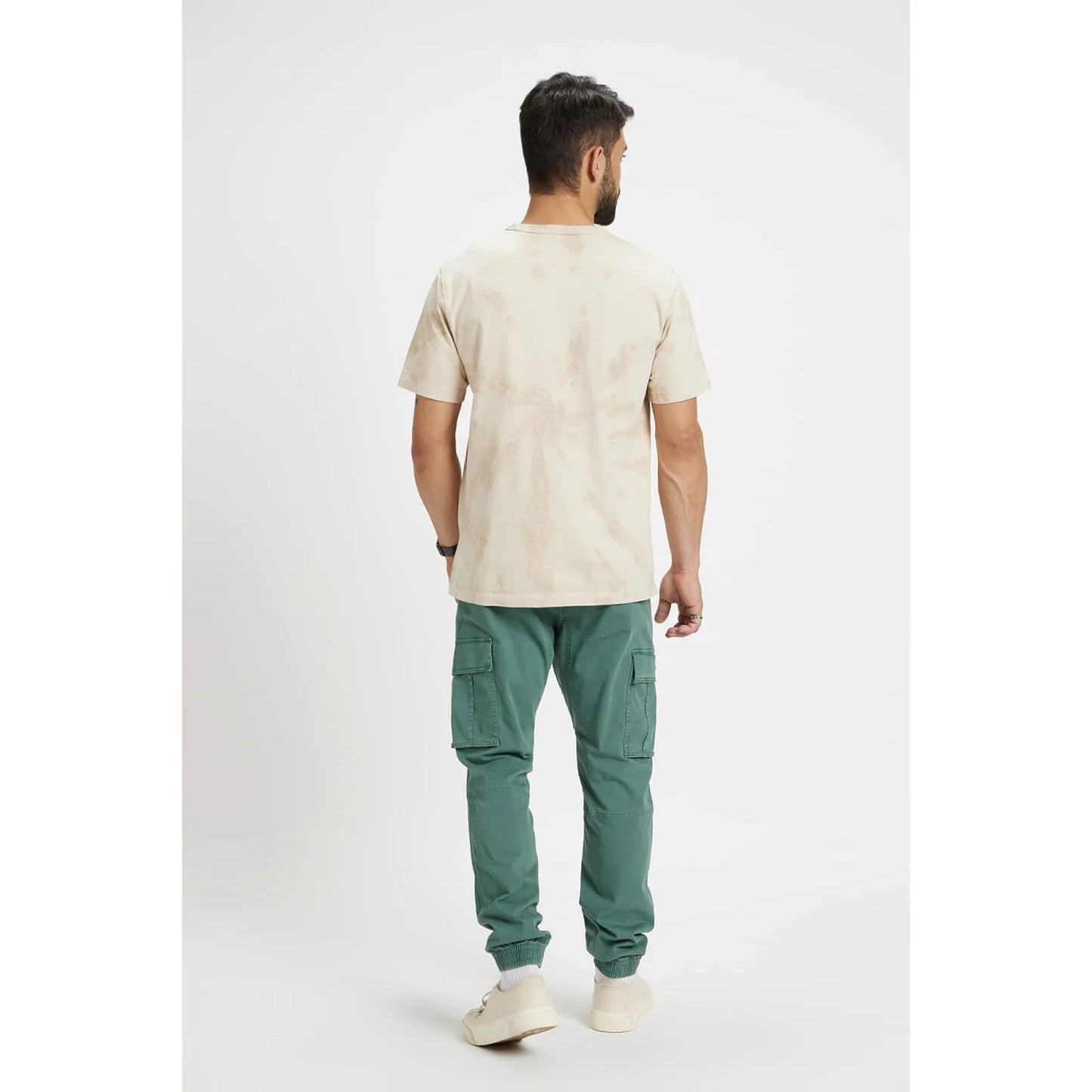 Celio* Tie Dye Regular Fit Cotton Beige T-Shirt