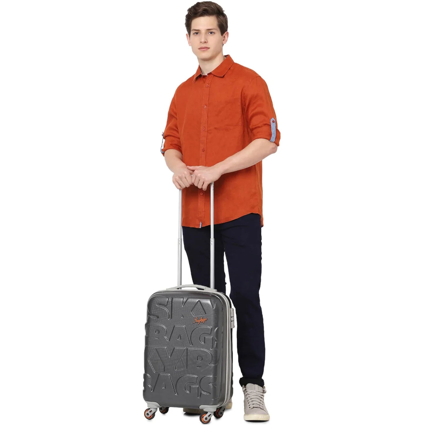 Celio* Solid Regular Fit Linen Rust Shirt