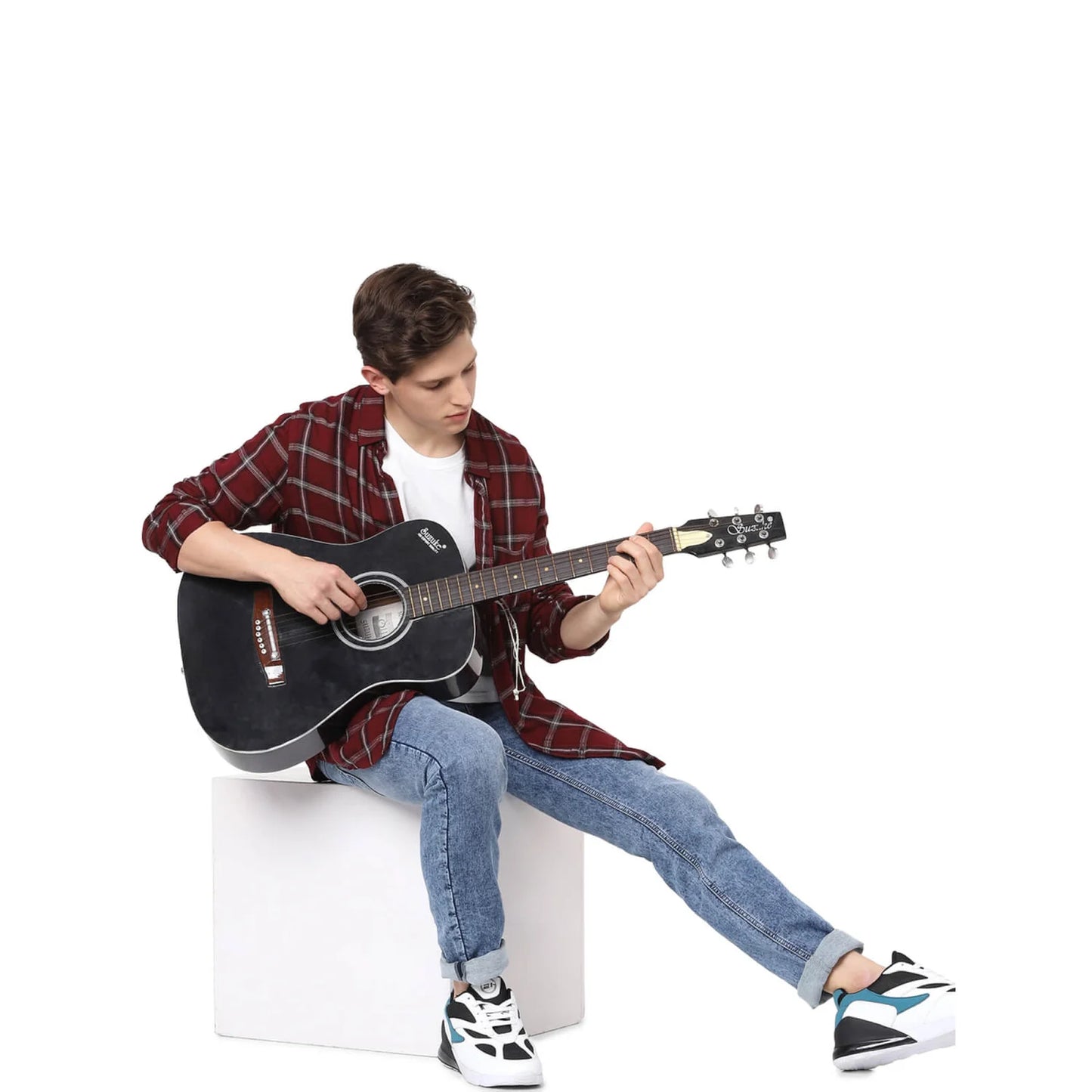 Celio* Checked Regular Fit Viscose Maroon Shirt