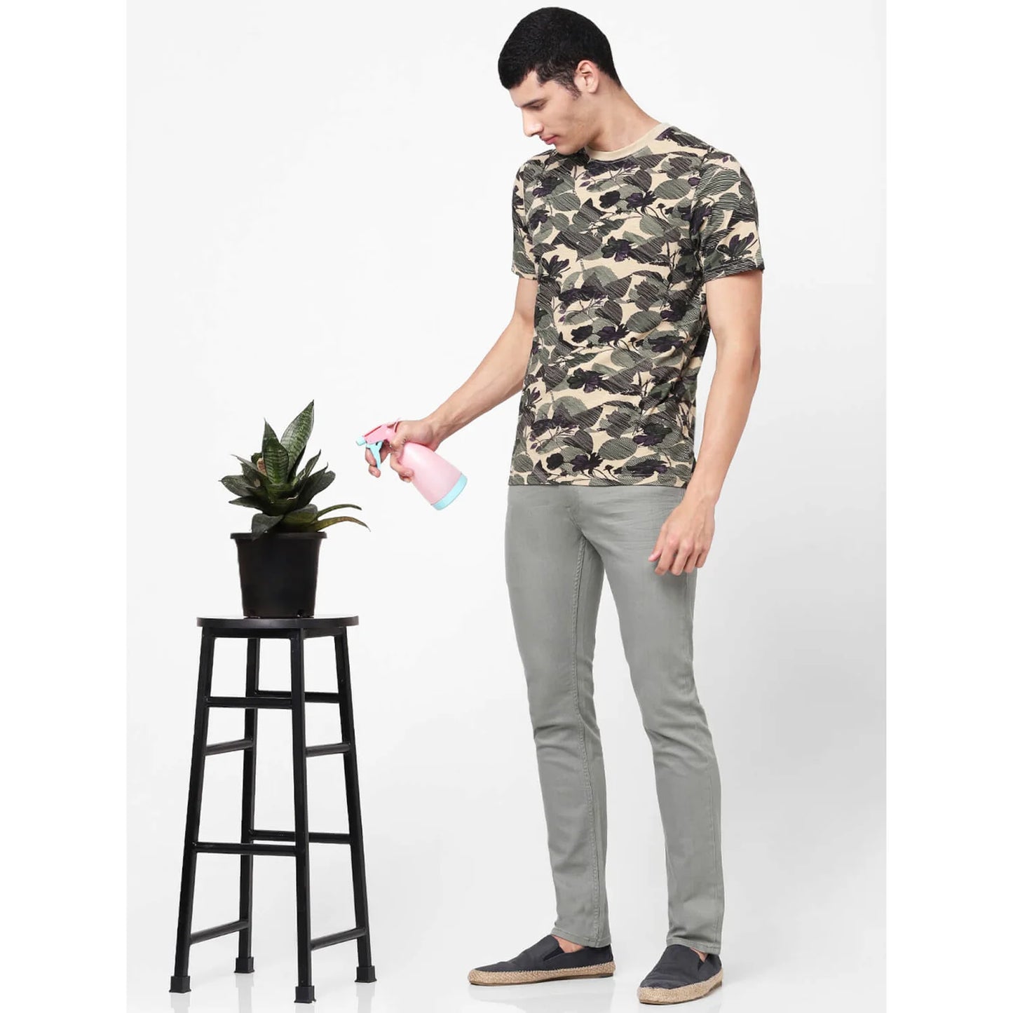 Celio* Printed Regular Fit Cotton Multi T-Shirt