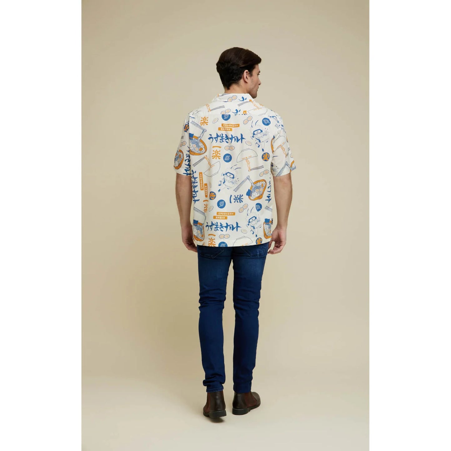 Celio* Naruto Regular Fit Cotton-Blend White Shirt