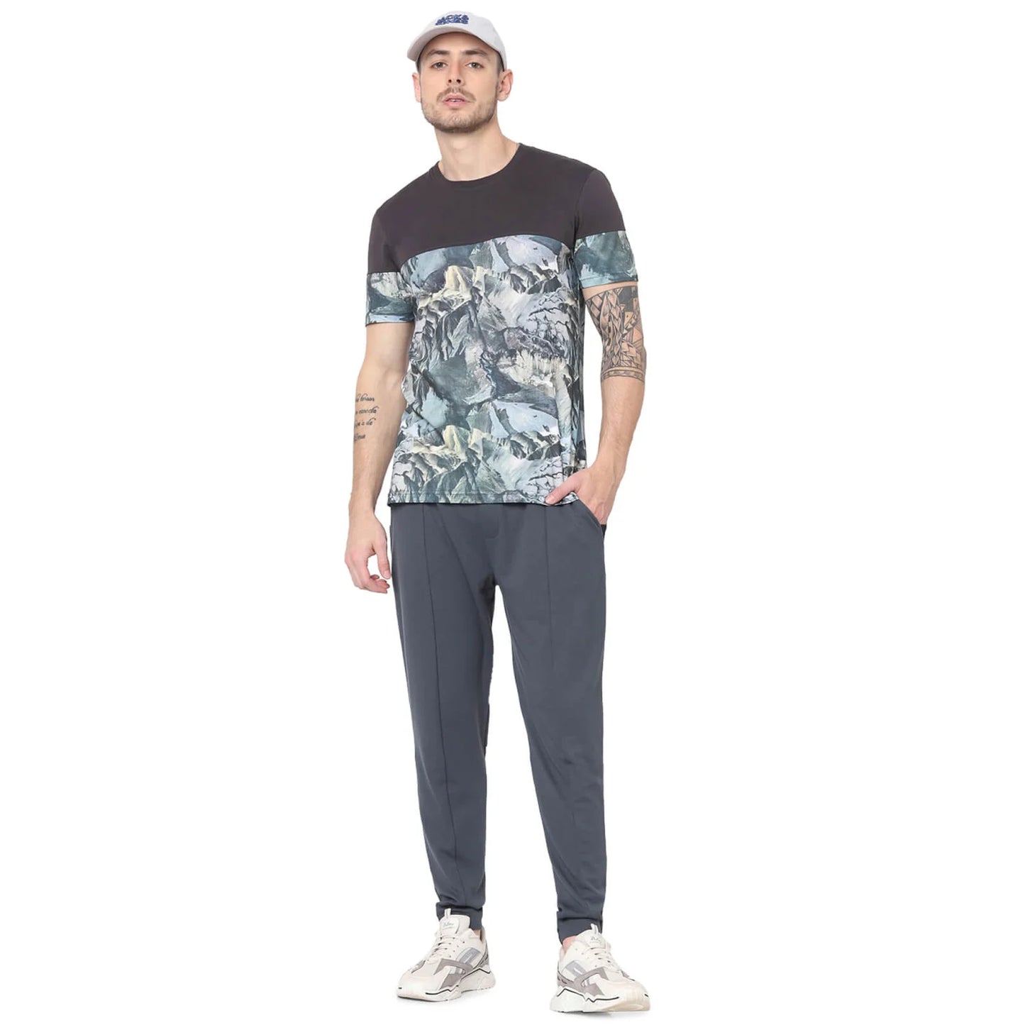 Celio* Colourblock Regular Fit Cotton Multi T-Shirt