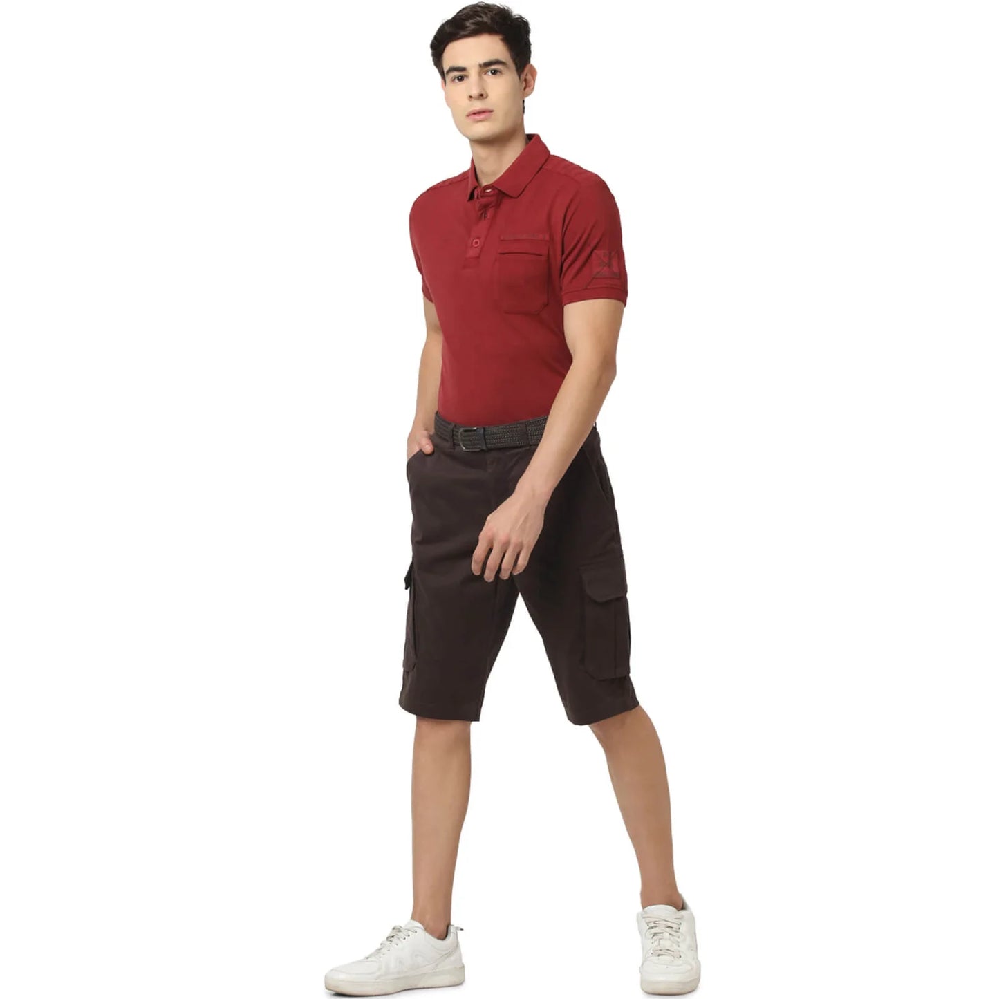 Celio* Solid Regular Fit Cotton Red T-Shirt