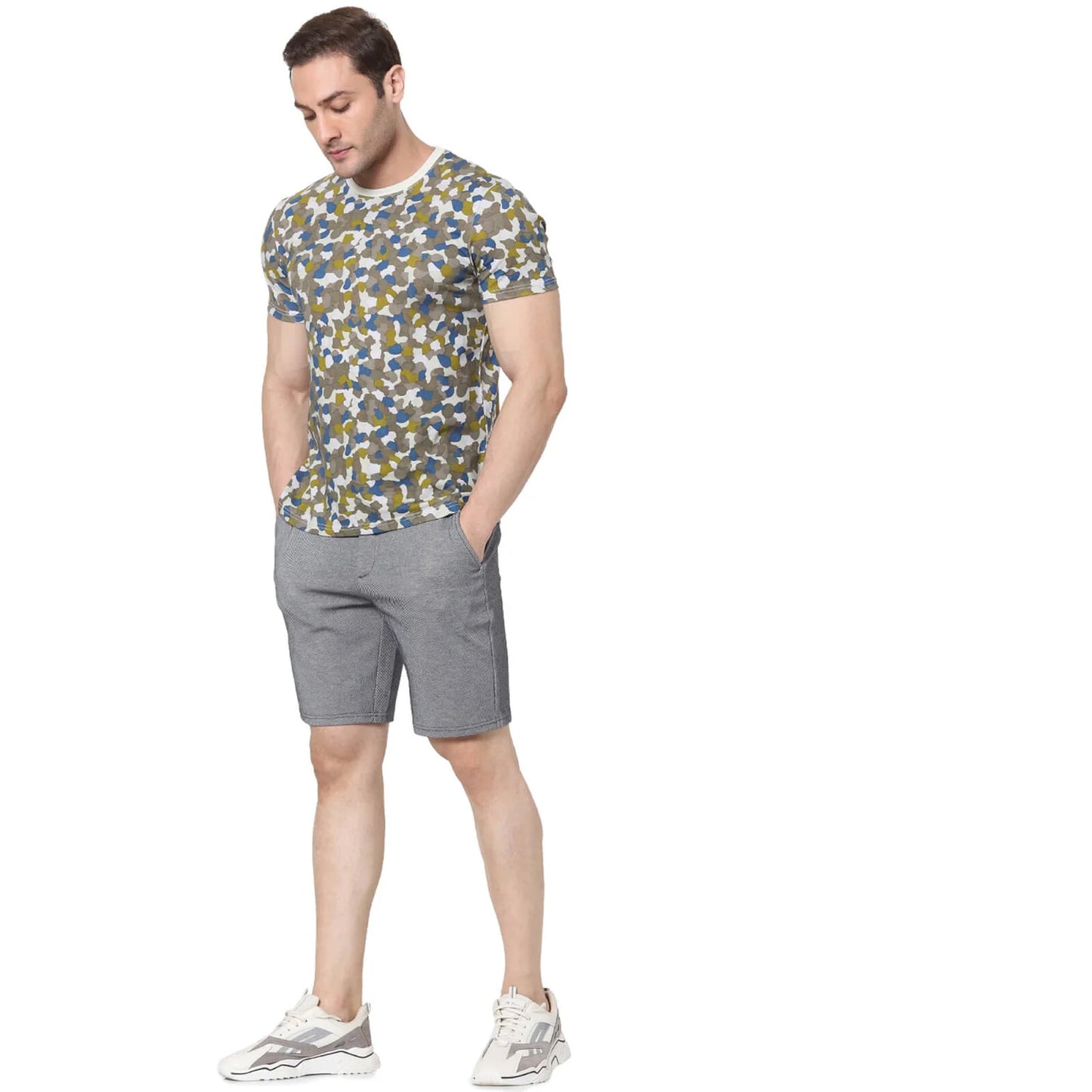 Celio* Camouflage Regular Fit Cotton Multi T-Shirt