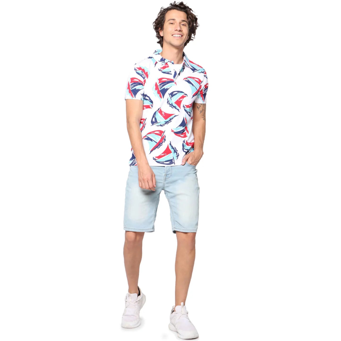 Celio* Floral Regular Fit Cotton Multi T-Shirt