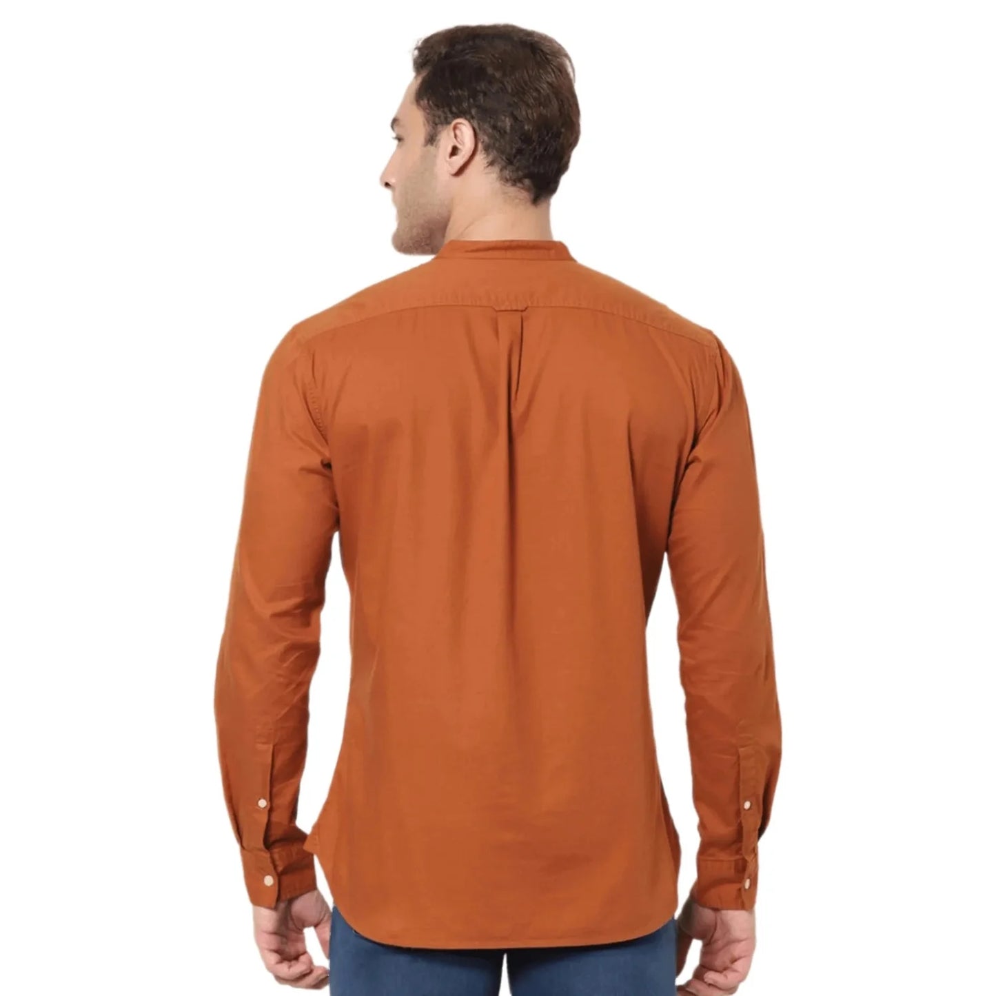 Celio* Solid Regular Fit Cotton Rust Shirt