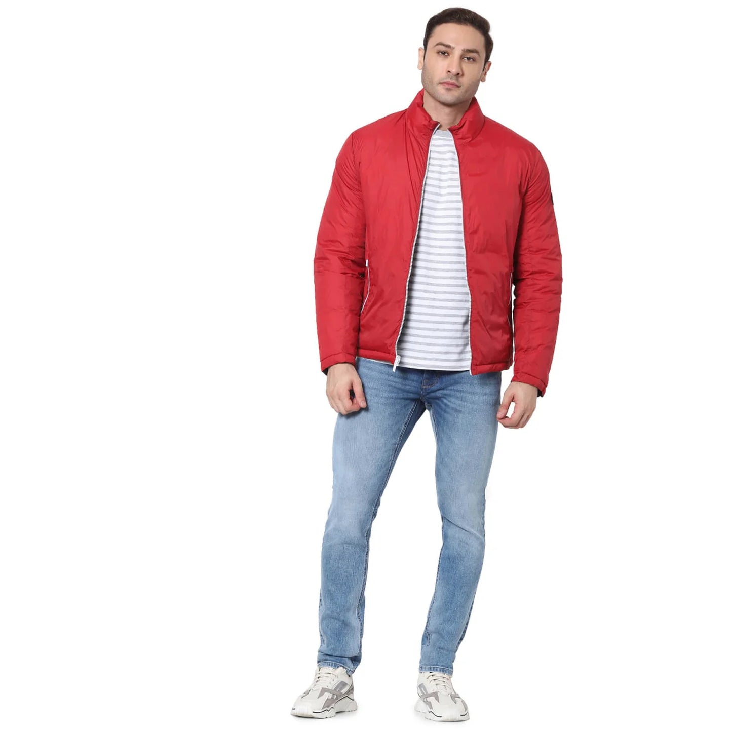 Celio* Solid Regular Fit Polyester Red Jacket