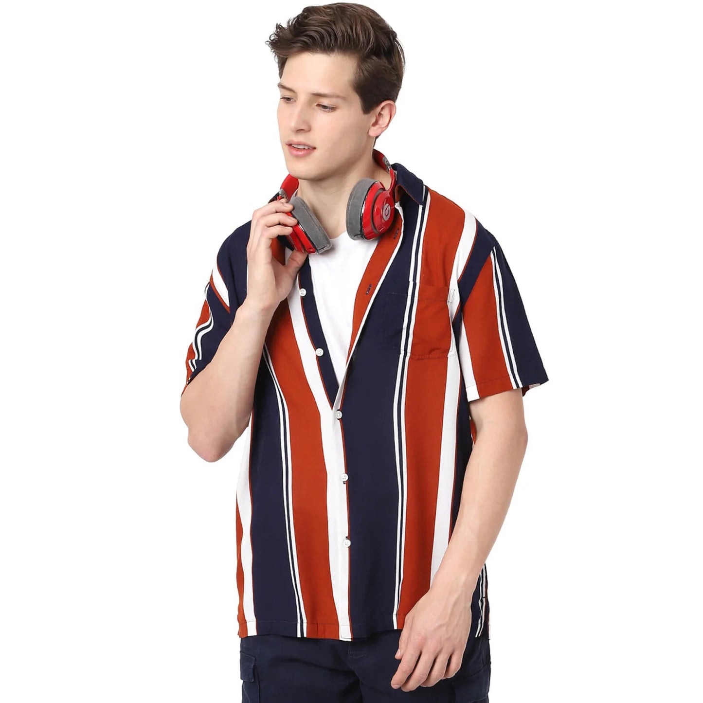Celio* Striped Regular Fit Viscose Multi Shirt