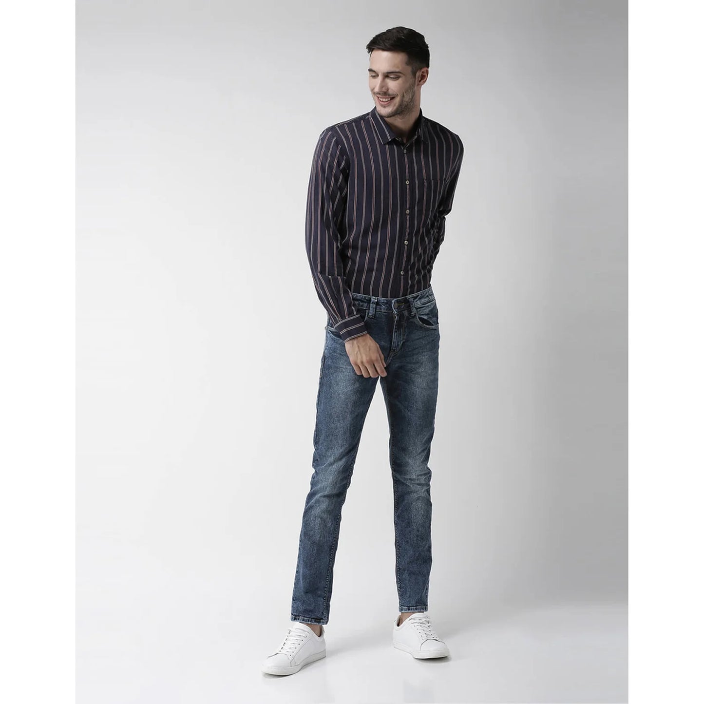 Celio* Cotton Slim Fit Navy Blue Jean
