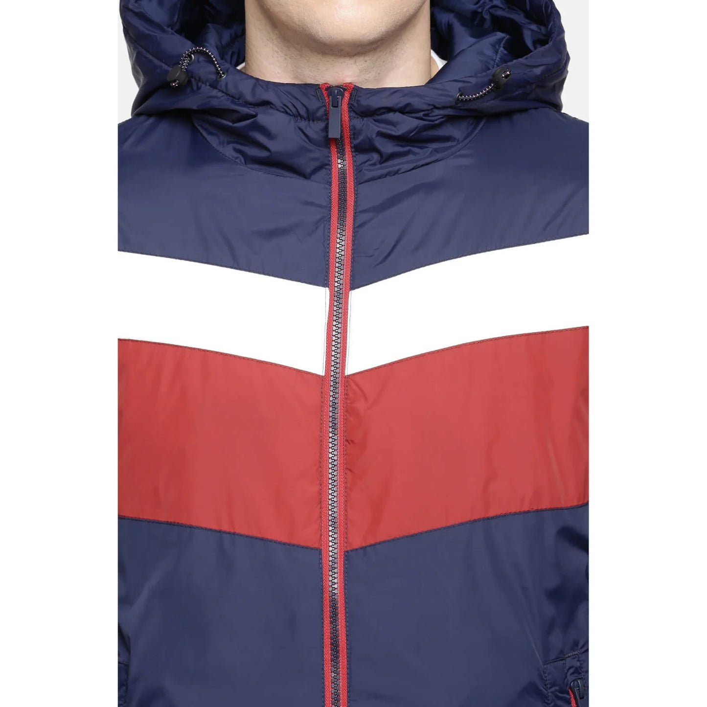 Celio* Colourblock Regular Fit Polyester Navy Blue Jacket