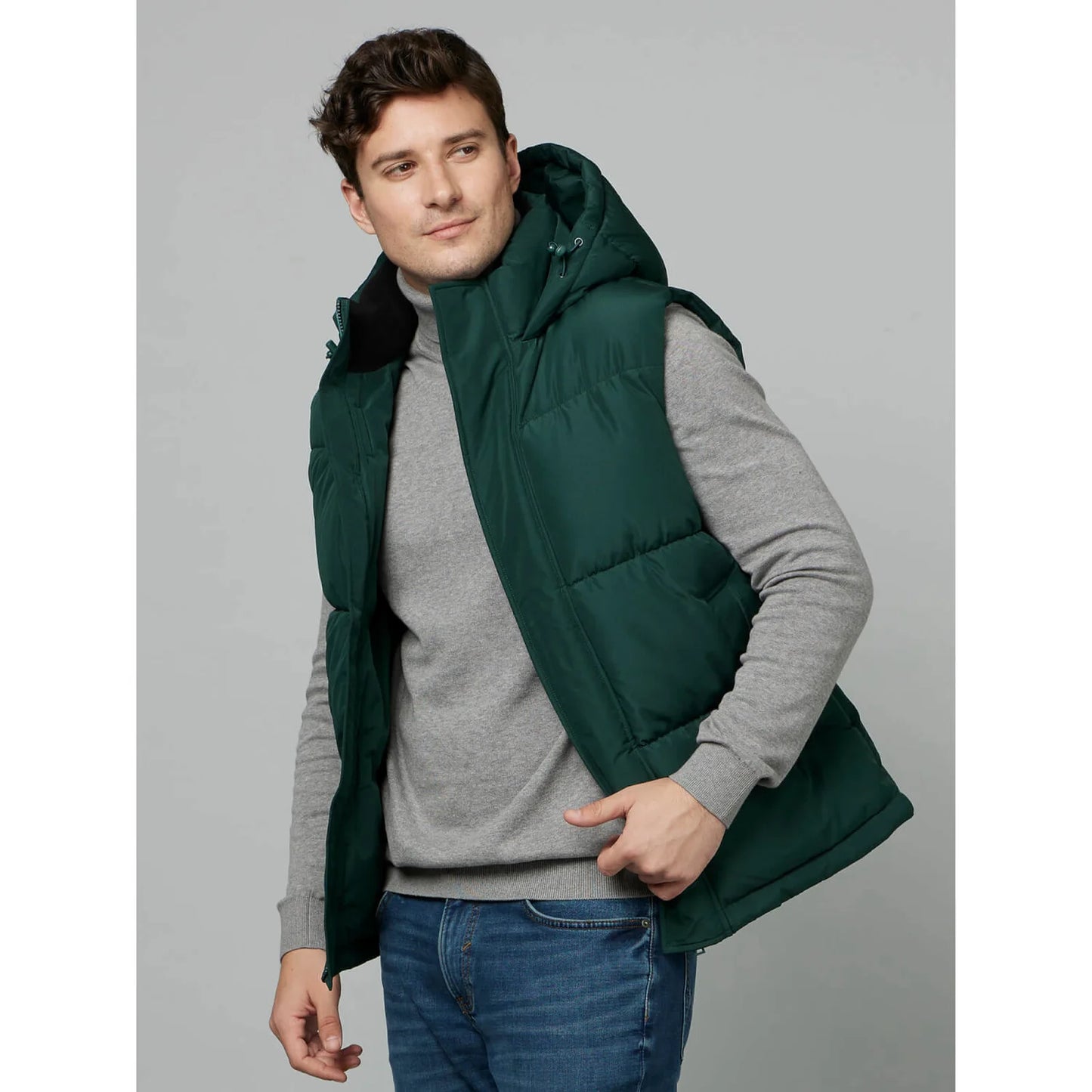 Celio* Solid Regular Fit Polyester Green Jacket