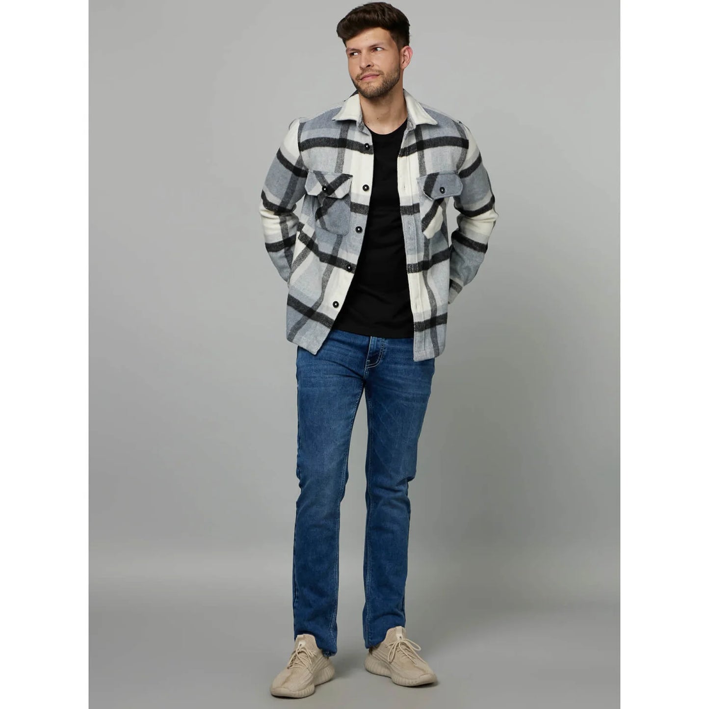 Celio* Checked Regular Fit Poly-Blend Multi Shirt
