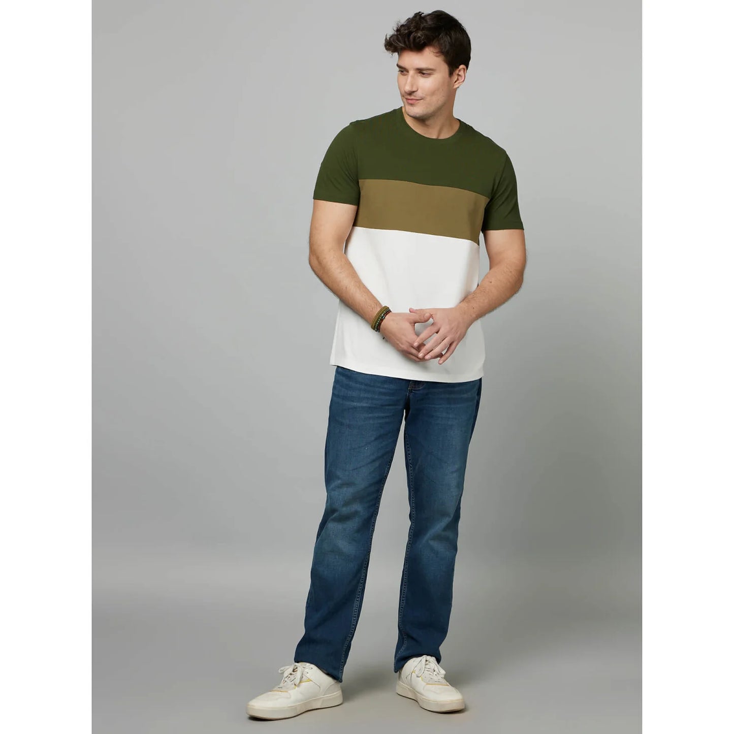 Celio* Colourblock Regular Fit Cotton Multi T-Shirts