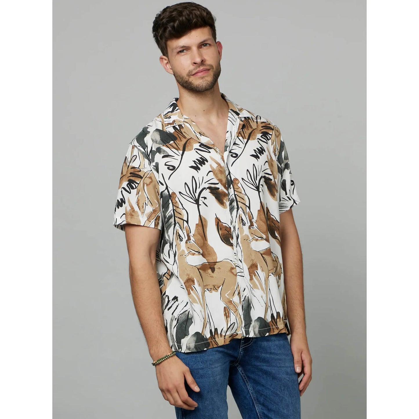 Celio* Botanical Regular Fit Viscose Multi Shirt
