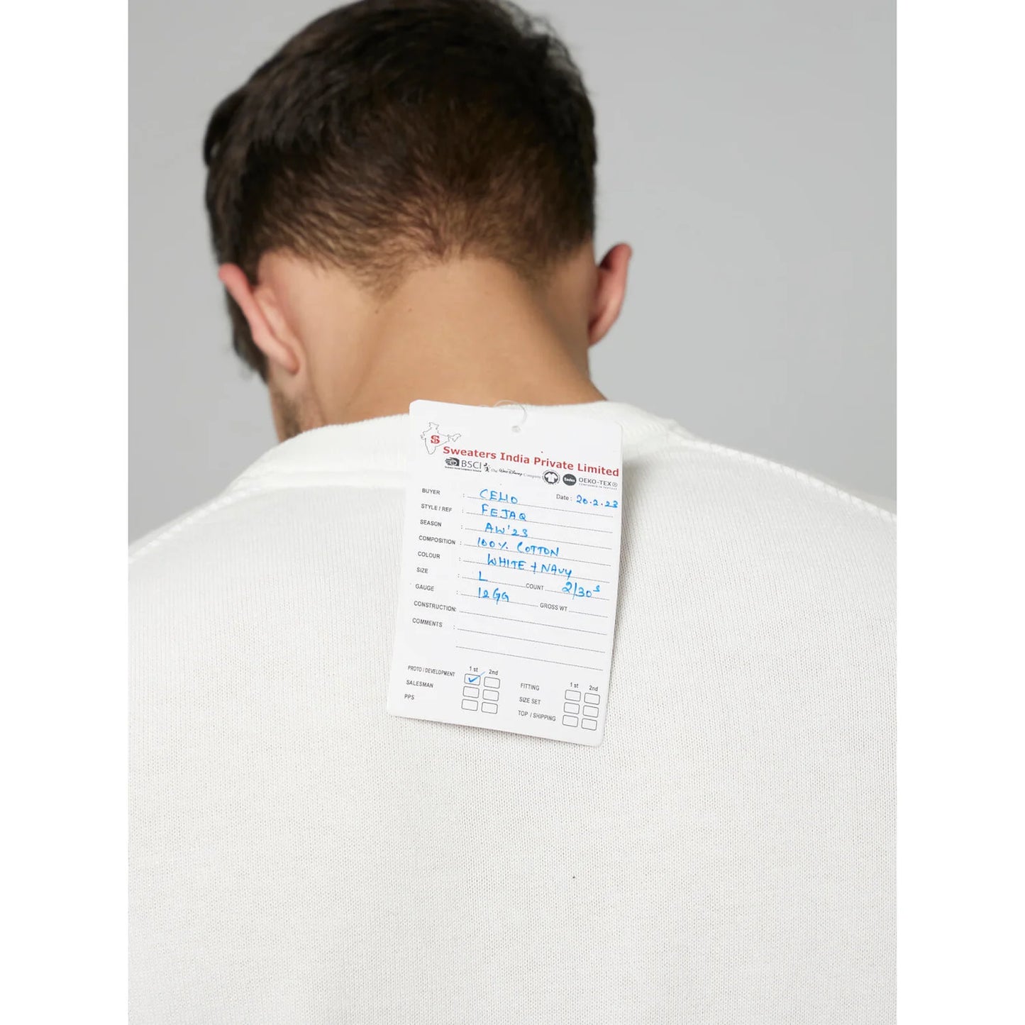 Celio* Colourblock Regular Fit Cotton Navy Blue Sweater