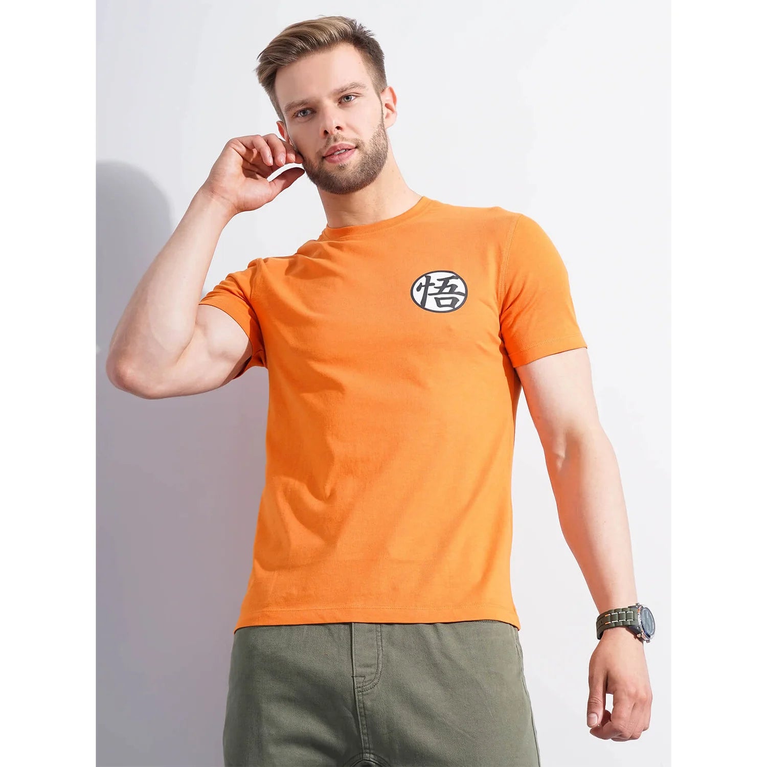 Celio Dragonball Z Regular Fit Cotton Orange T-Shirt
