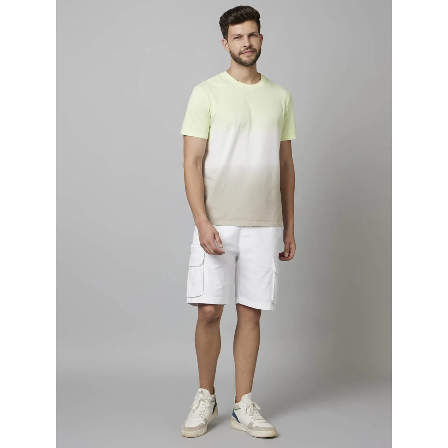 Celio* Ombre Regular Fit Cotton Green T-Shirt