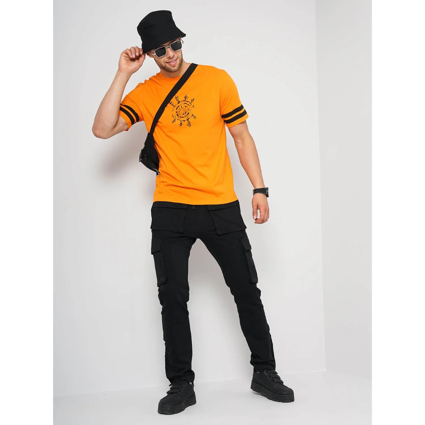 Celio* Naruto Regular Fit Cotton Orange T-Shirt
