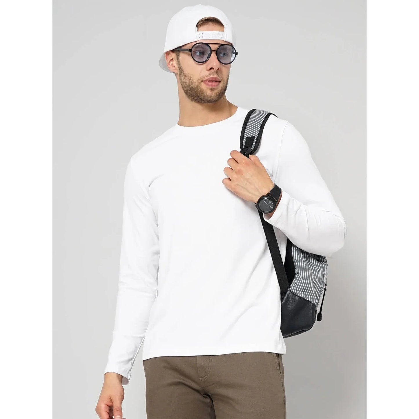 Celio* Solid Relaxed Fit Cotton White T-Shirt