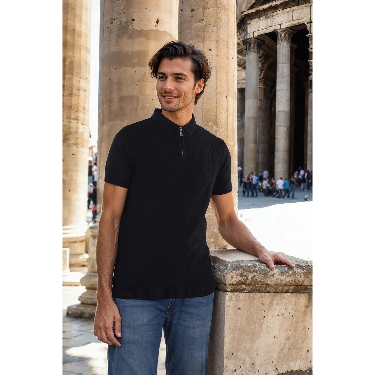 Celio* Solid Regular Fit Cotton Black T-Shirt