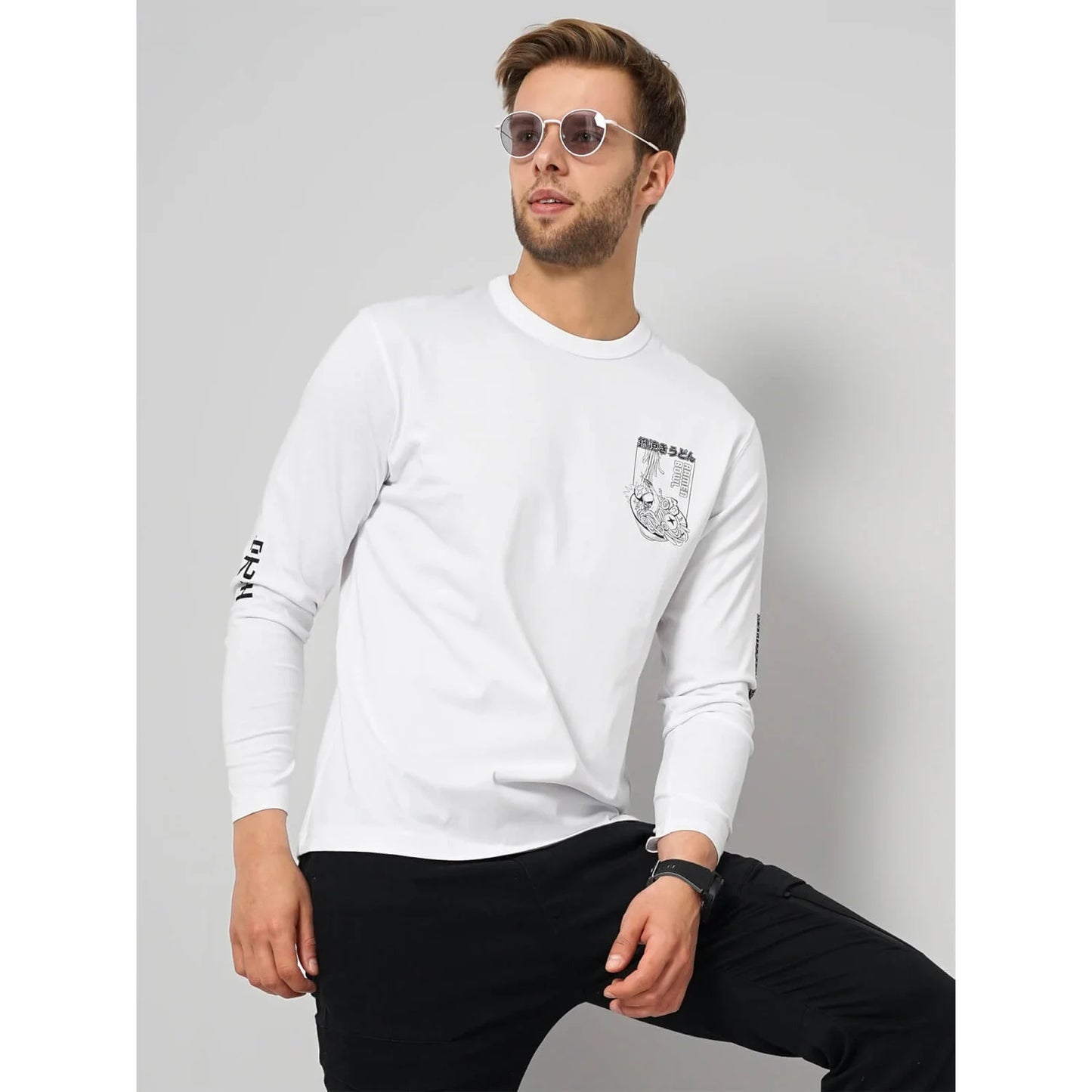 Celio* Graphics Relaxed Fit Cotton White T-Shirt