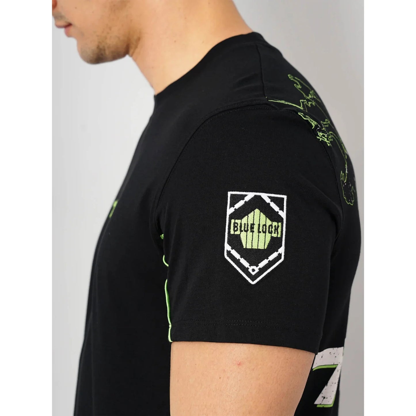 Celio* Blue_Lock Regular Fit Cotton Black T-Shirt