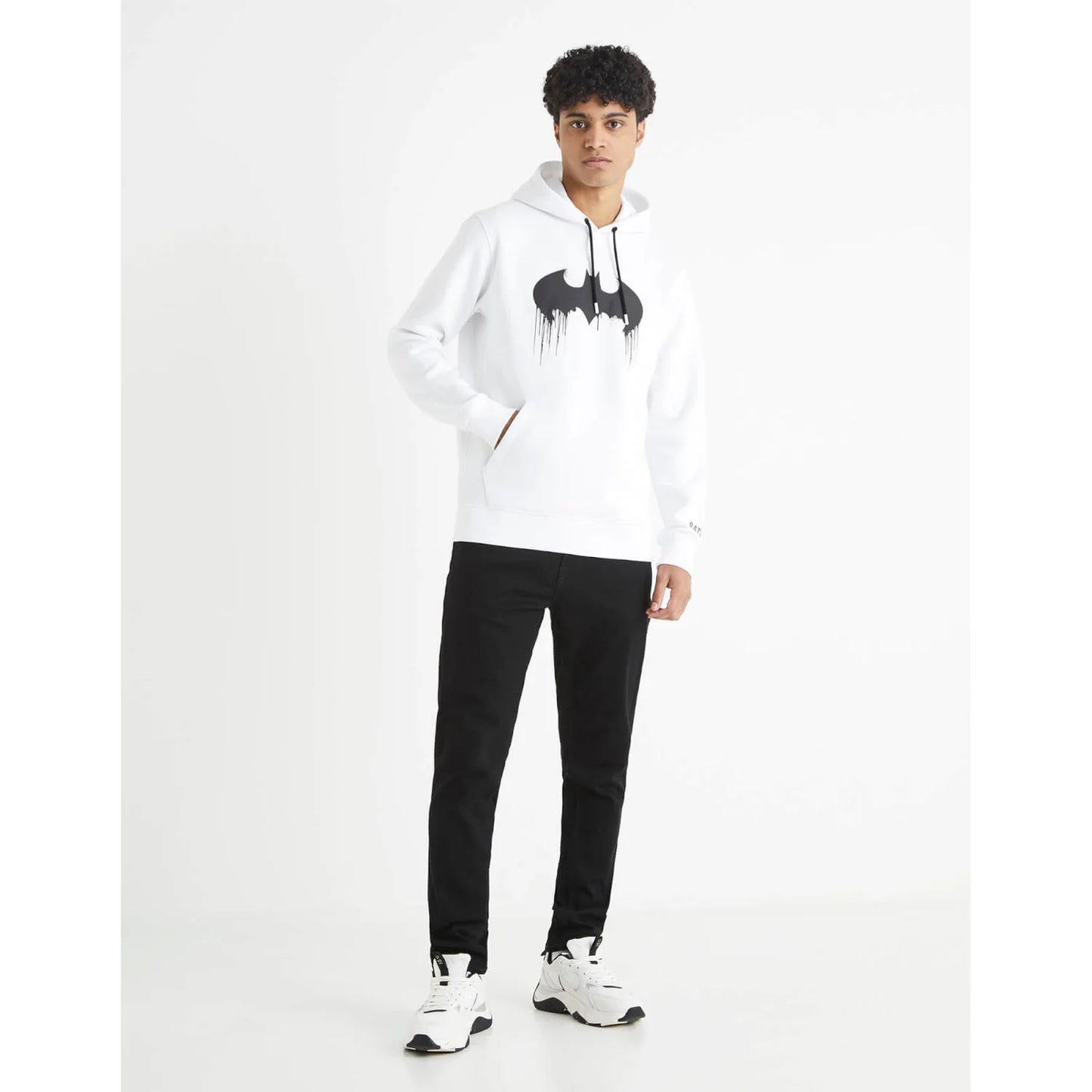 Celio* Batman Regular Fit Cotton-Poly-Blend White Sweatshirt