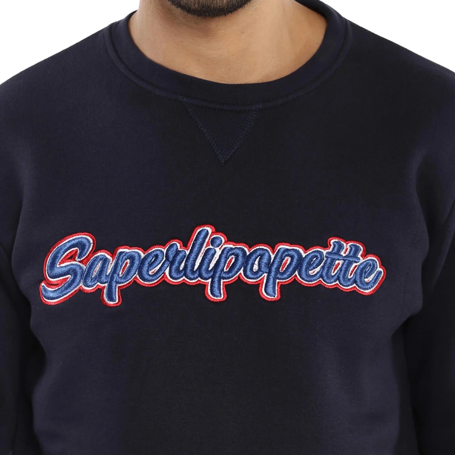 Celio* Tropical Regular Fit Cotton-Blend Navy Blue Sweatshirt