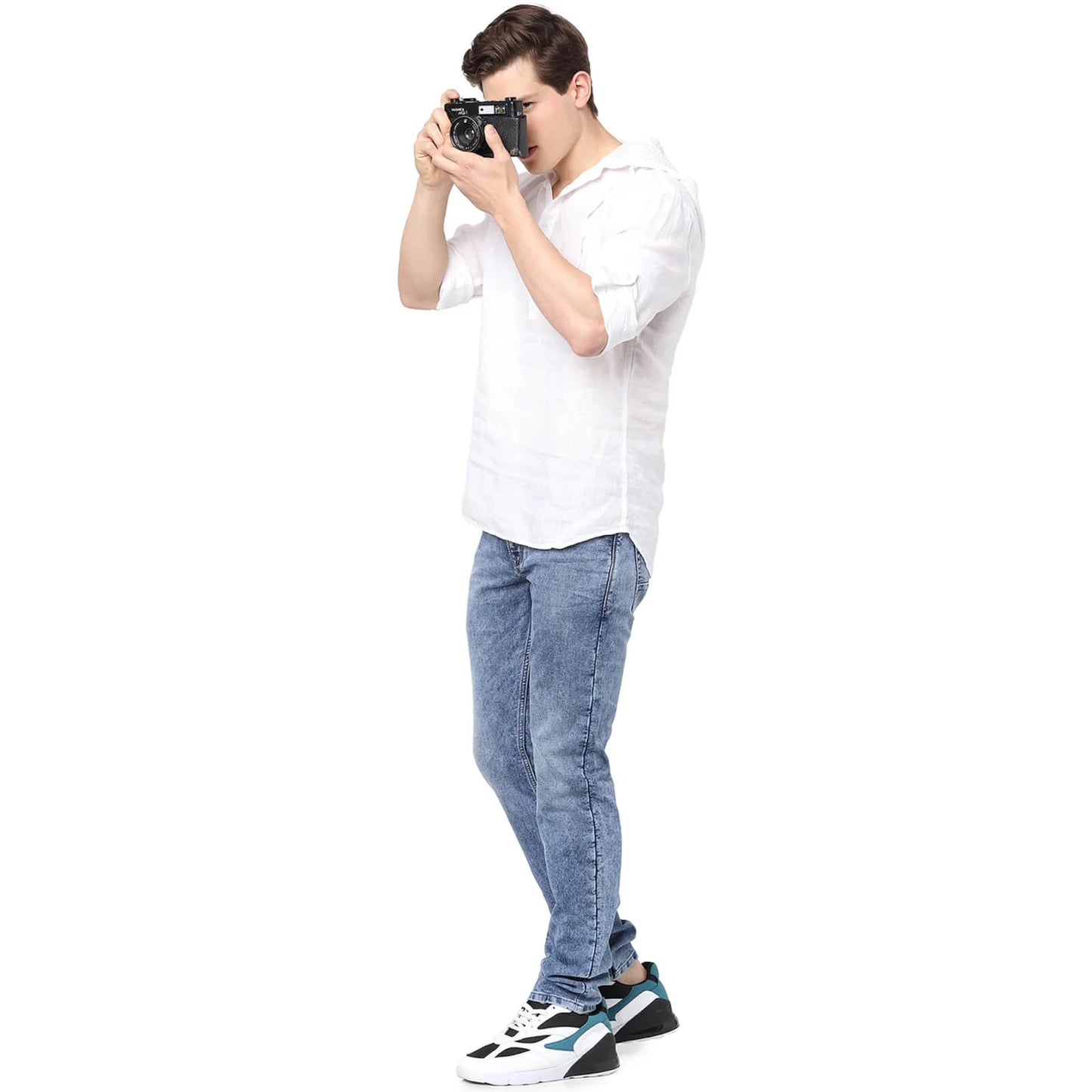 Celio* Cotton-Blend Straight Slim Fit Blue Jean