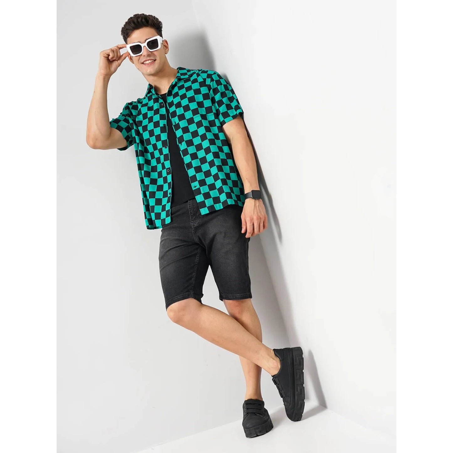 Celio* Demon Slayer Regular Fit Cotton Green Shirt