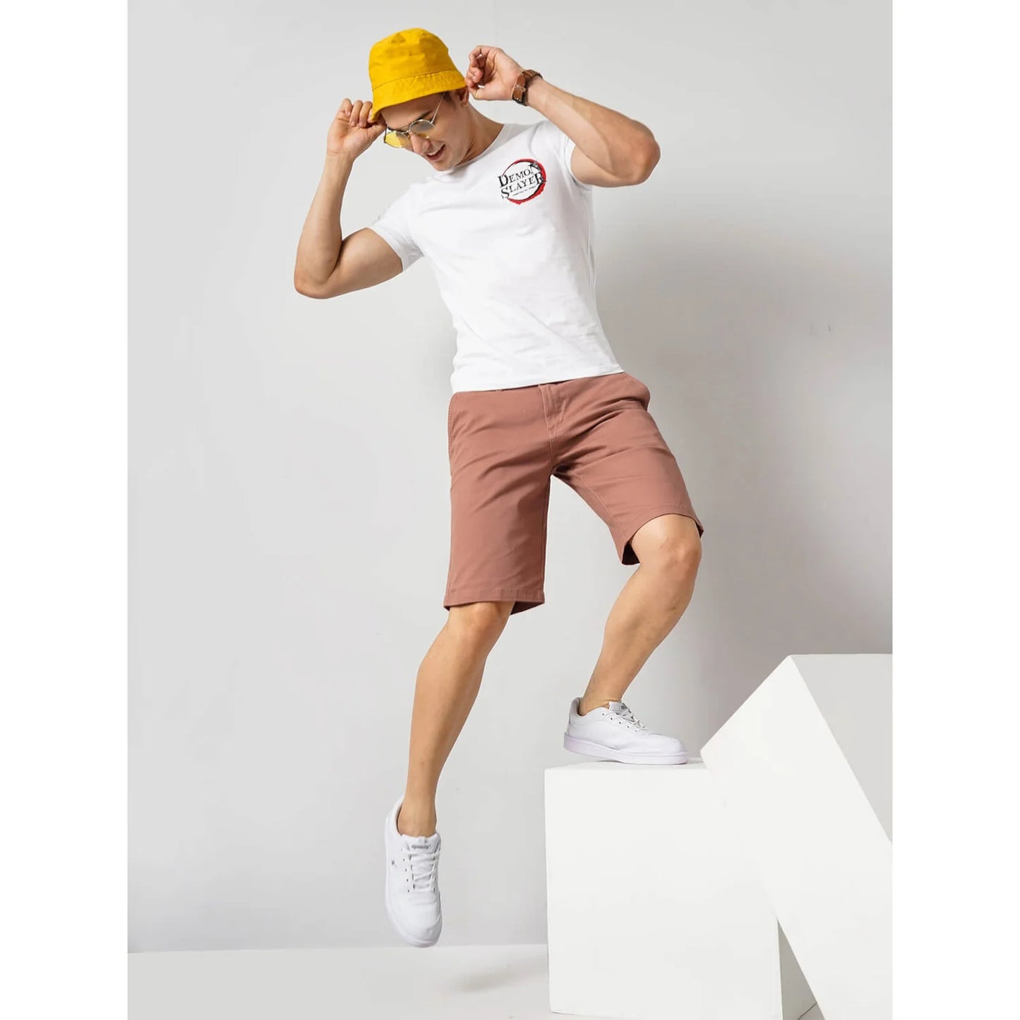 Celio* Demon Slayer Regular Fit Cotton White T-Shirt