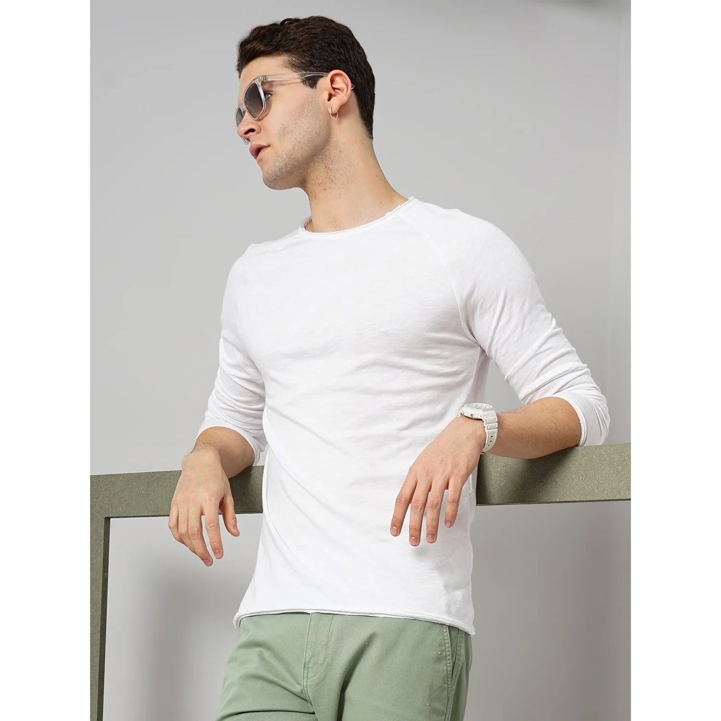Celio* Solid Regular Fit Cotton White T-Shirt