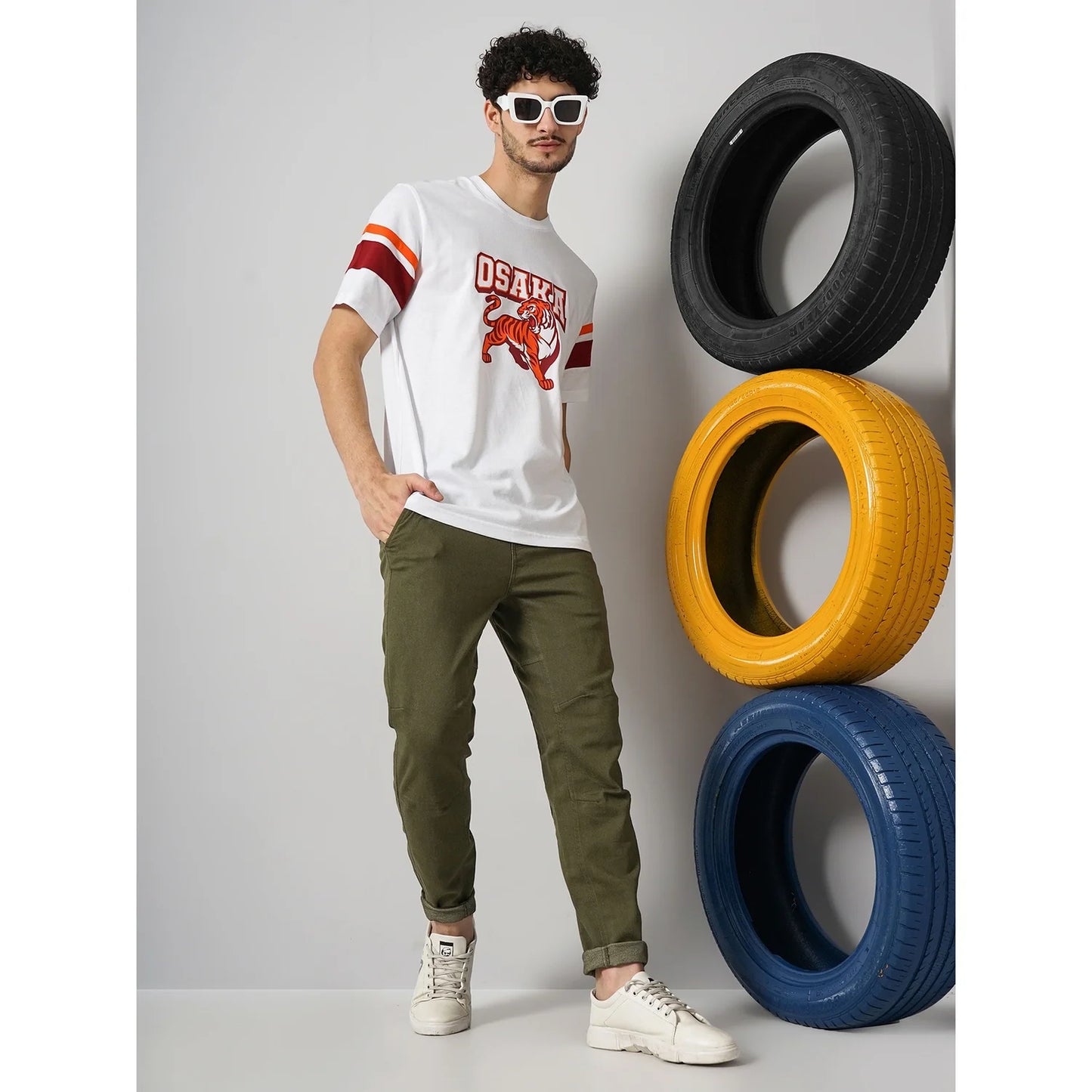 Celio* Graphics Regular Fit Cotton White T-Shirt