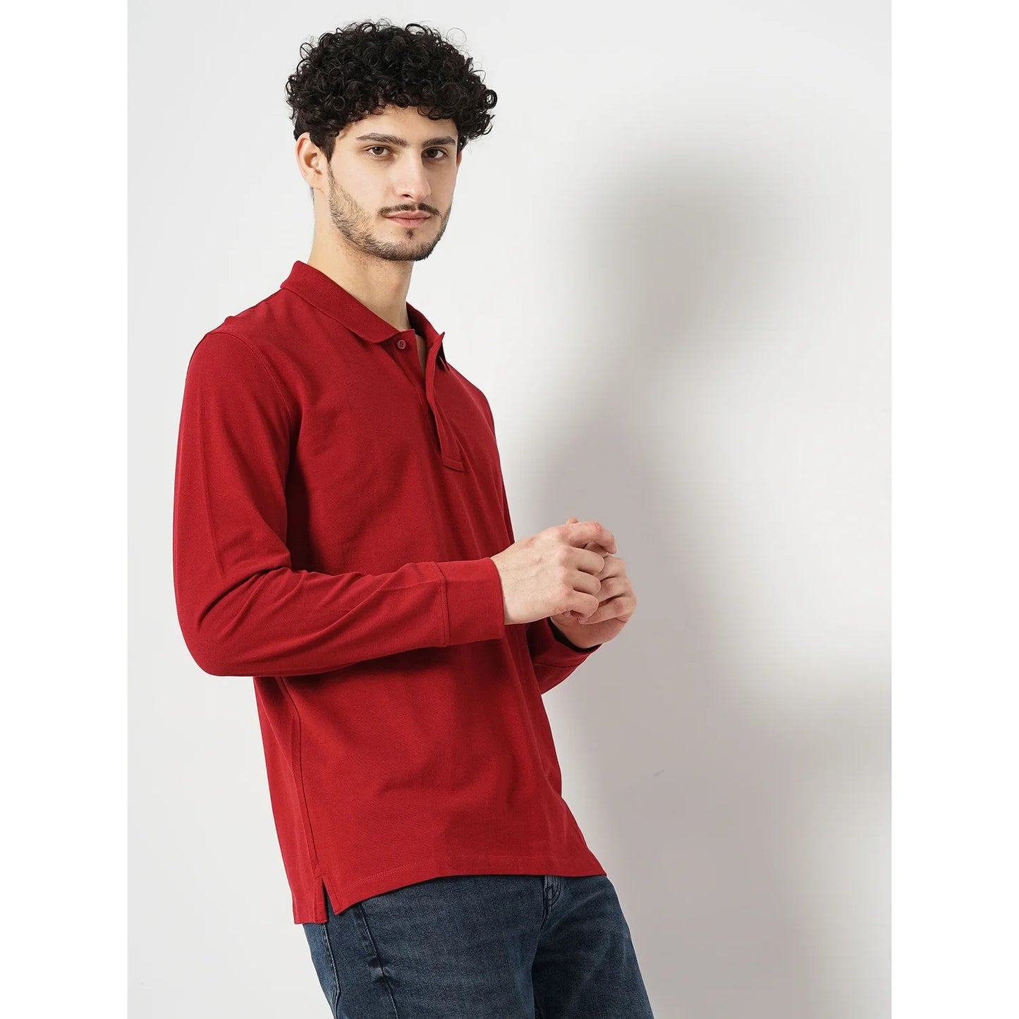 Celio* Solid Regular Fit Cotton Red T-Shirt