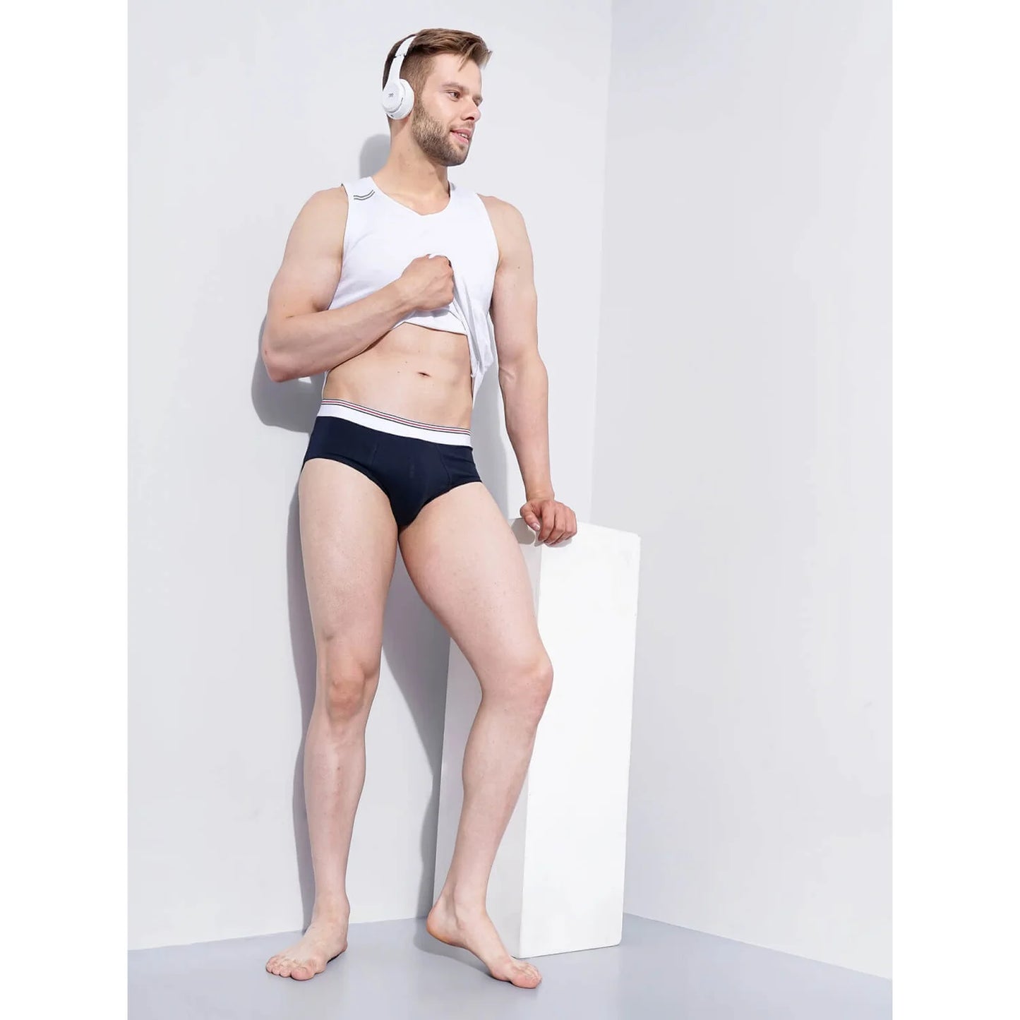Celio* Cotton-Blend Regular Fit Navy Blue Boxer