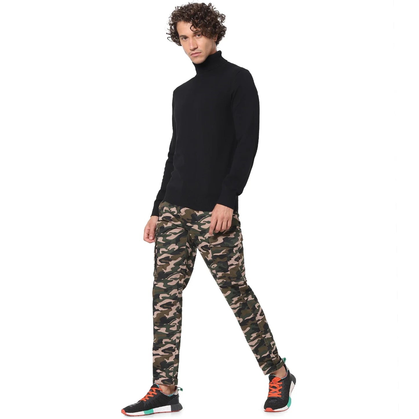 Celio* Camouflage Slim Fit Green Trouser