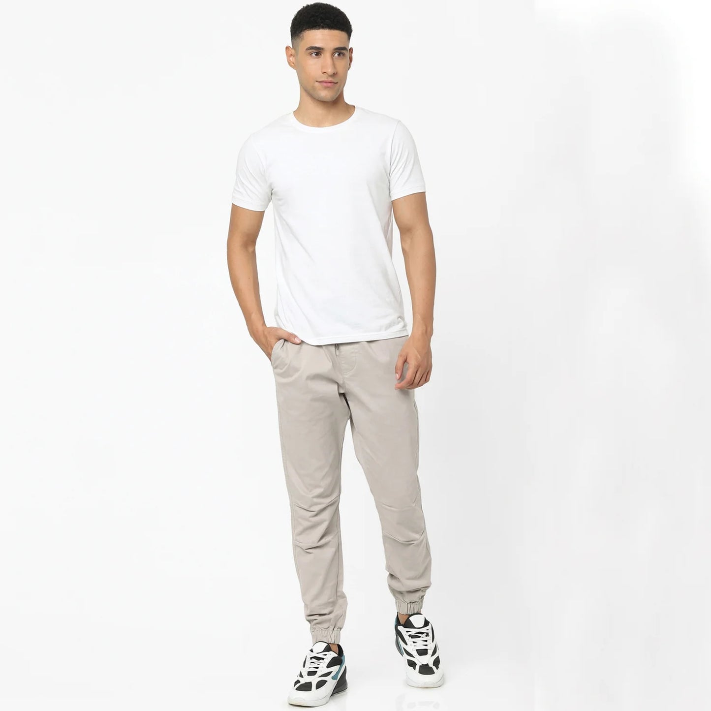 Celio* Cotton Jog Pant Grey Trouser